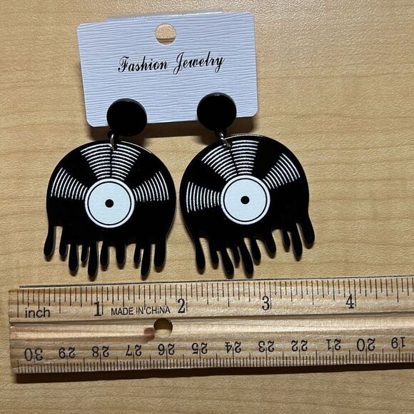 Melting Records Novelty Earrings - Picture 1 of 3